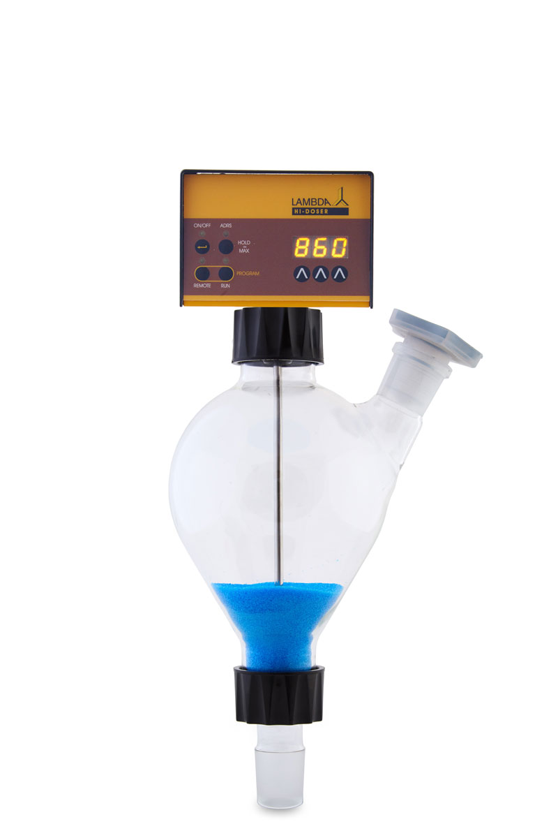 Hi-DOSER unit with ~1 l glass vessel Powder dispensing unit